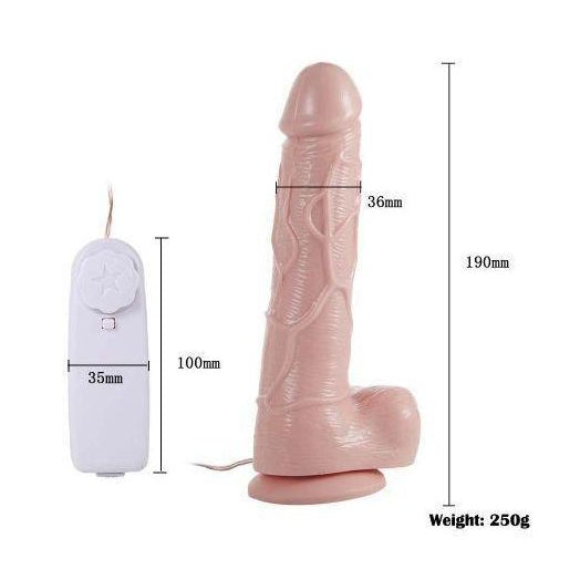 SEXTOYS Gode Ventouse Réaliste Vibrant Silicone 19cm