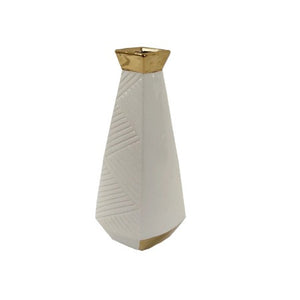 Vase-18x12cm-Blanc-Dore