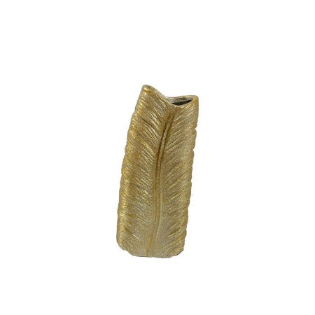 Vase en Ceramique Pat ¨Dore Motif Feuille-7,5×31,5cm