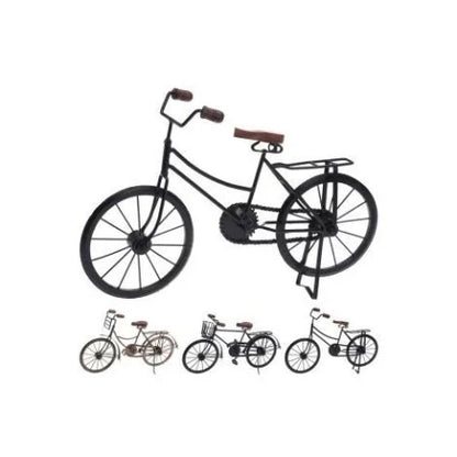 Bicyclette Décorative en Métal-47cm-Noir-Dore