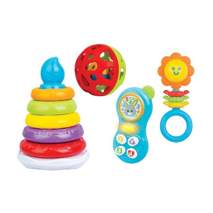 Coffret Jeux Bebe-4pcs-Baby Activity Gift Set+0mois