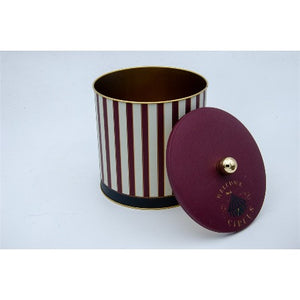 BOITE A PROVISION EN METAL-20X18CM-CIRCUS BURGUNDY-DORE