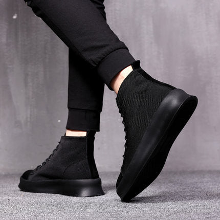 Importé Chaussure Homme Basket Montante Décontractée En Toile Haut de Gamme