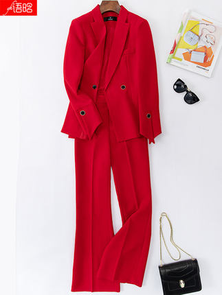 Importé - Ensemble Costume Femme Slim Haut De Gamme Bas Evasé