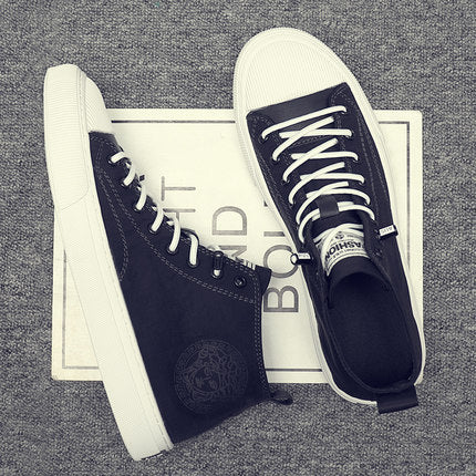 Importé - Chaussure Homme Basket Montante Décontractée En Toile Haut De Gamme