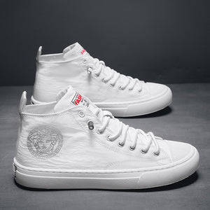Importé - Chaussure Homme Basket Montante Décontractée En Toile Haut De Gamme