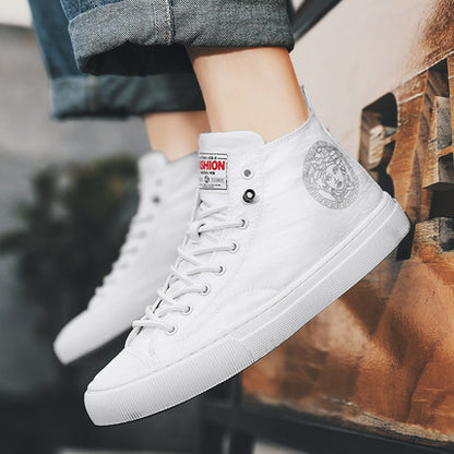 Importé - Chaussure Homme Basket Montante Décontractée En Toile Haut De Gamme
