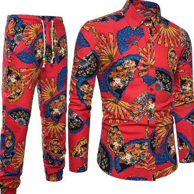 Importé - Ensemble Chemise + Pantalon Homme De Loisirs Décontracté Manches Longues