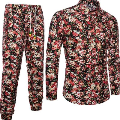 Importé - Ensemble Chemise + Pantalon Homme De Loisirs Décontracté Manches Longues