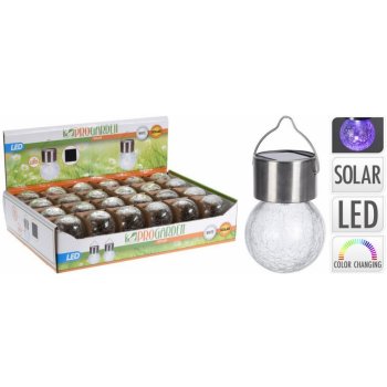 LAMPE SOLAIRE BOULE VERRE-MULTICOULEUR-ASST