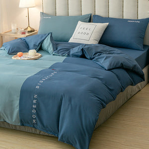 Importé - Drap De Lit Ponçage 4 Pièces Brodé Couette De Style Nordique 3 Pièces 4 Housse De Couette En Coton