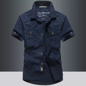 Importé - Chemise Homme Militaire Décontracté Manches Courtes En Coton