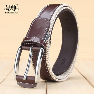Importé - Ceinture Sport Homme En Toile et Cuir PU à Boucle Ardillon