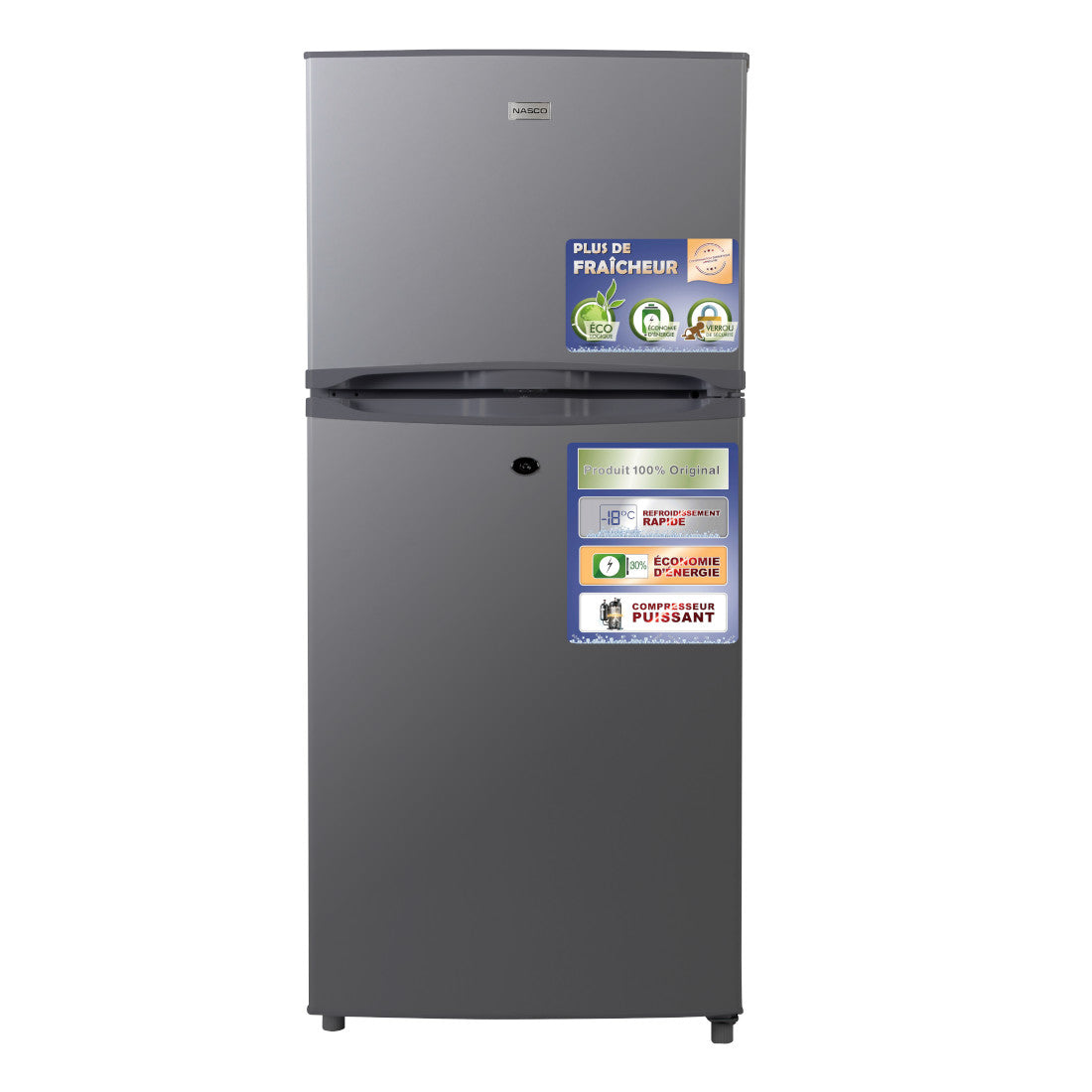 NASCO RÉFRIGÉRATEUR 2 PORTES À CLÉ 168L NET – NASF2-200K