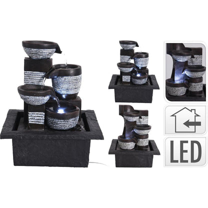 Fontaine décorative lumineuse a led en polystone-22,5 x 17 x 25,5 cm