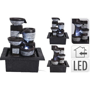 Fontaine décorative lumineuse a led en polystone-22,5 x 17 x 25,5 cm