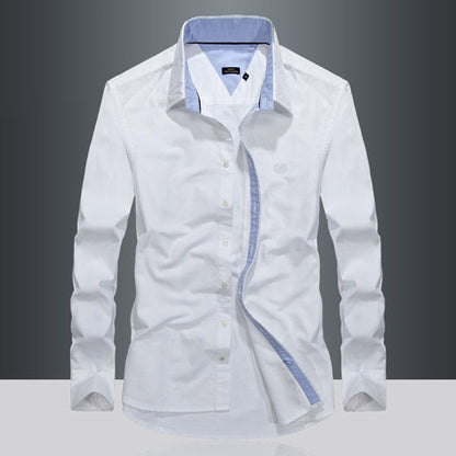 Importé - Chemise Homme Pur Coton Slim Fit Manches Longues