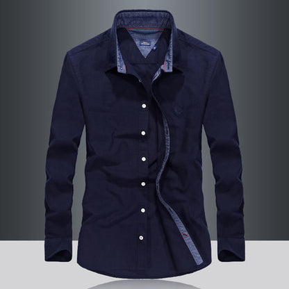 Importé - Chemise Homme Pur Coton Slim Fit Manches Longues