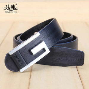Importé - Ceinture Homme Fashion En Cuir Véritable Boucle Acier