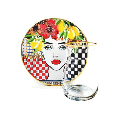 SERVICE A THE-18PCS-VERRE+SOUCOUPE+CUILLERES-BELLISSIMO