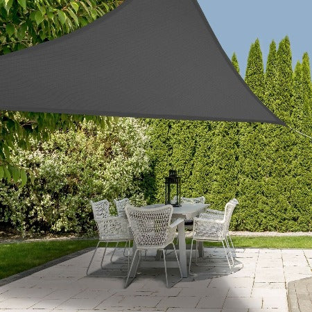 VOILE D’OMBRAGE TRIANGLE-300X300CM-POLYESTER-NOIR