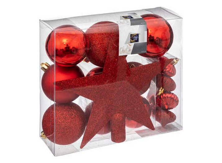 ACCESSOIRES DECO NOEL-18PCS-ROUGE-ASST