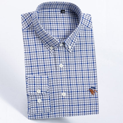Importé - Chemise Hommes Pur Coton Carreaux Manches Longues