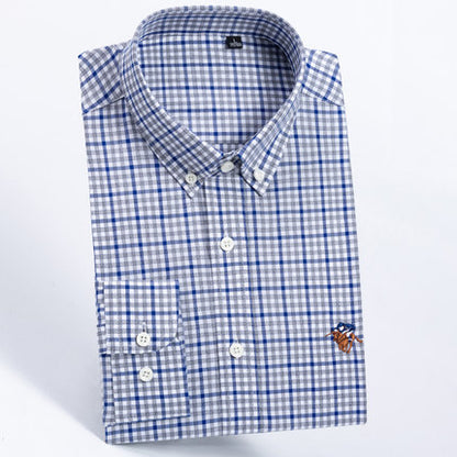Importé - Chemise Hommes Pur Coton Carreaux Manches Longues