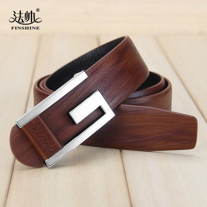 Importé - Ceinture Homme Fashion En Cuir Véritable Boucle Acier