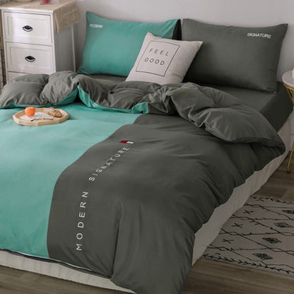 Importé - Drap De Lit Ponçage 4 Pièces Brodé Couette De Style Nordique 3 Pièces 4 Housse De Couette En Coton