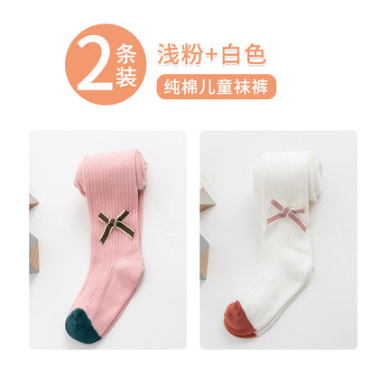 Importé - Lot de 1 & 2 Paires de Collant pour Bébé/Enfants 100% Coton