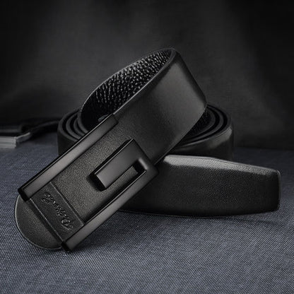 Importé - Ceinture Homme Fashion En Cuir Véritable Boucle Acier