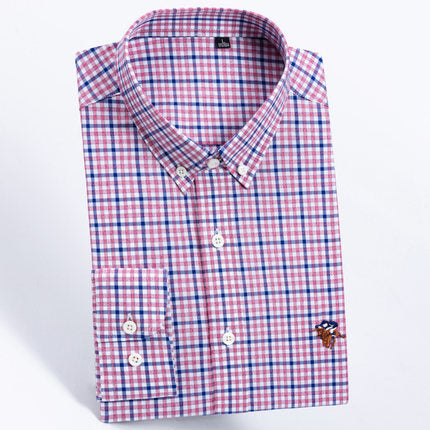 Importé - Chemise Hommes Pur Coton Carreaux Manches Longues