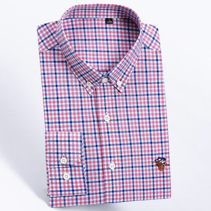 Importé - Chemise Hommes Pur Coton Carreaux Manches Longues