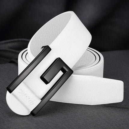 Importé - Ceinture Homme Fashion En Cuir Véritable Boucle Acier