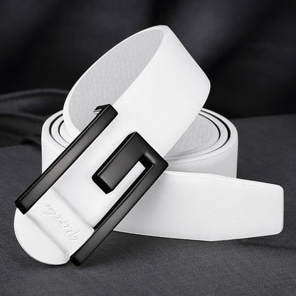 Importé - Ceinture Homme Fashion En Cuir Véritable Boucle Acier