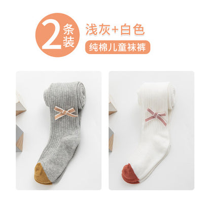 Importé - Lot de 1 & 2 Paires de Collant pour Bébé/Enfants 100% Coton