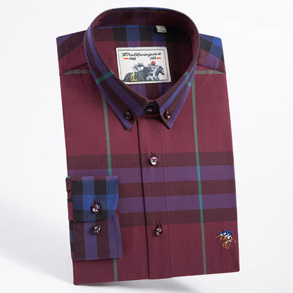 Importé - Chemise Hommes Pur Coton Carreaux Manches Longues