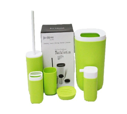 ACCESSOIRES DE SDB 6PCS EN PLASTIQUE – VERT – 3377-S