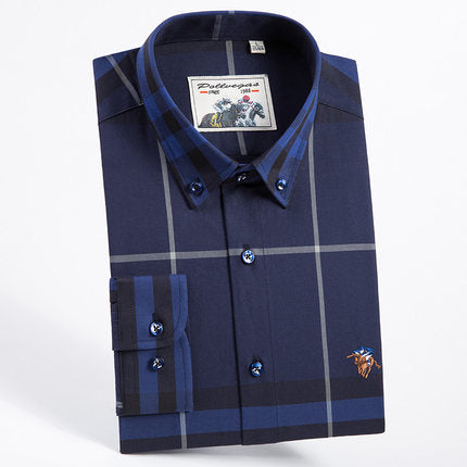 Importé - Chemise Hommes Pur Coton Carreaux Manches Longues