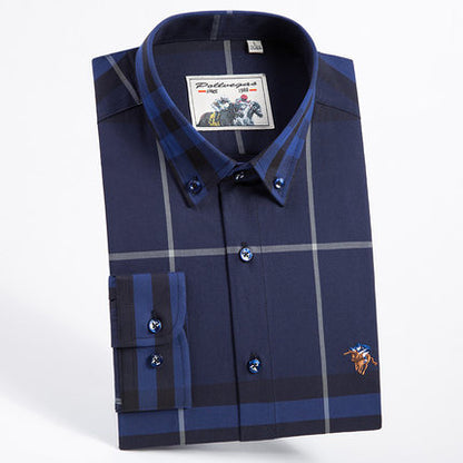 Importé - Chemise Hommes Pur Coton Carreaux Manches Longues