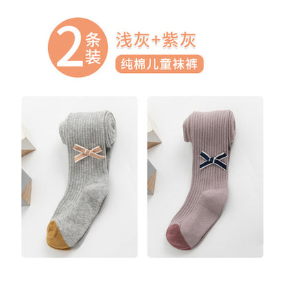 Importé - Lot de 1 & 2 Paires de Collant pour Bébé/Enfants 100% Coton