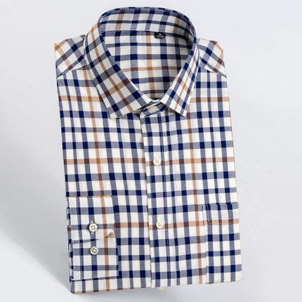 Importé - Chemise Hommes Pur Coton Carreaux Manches Longues