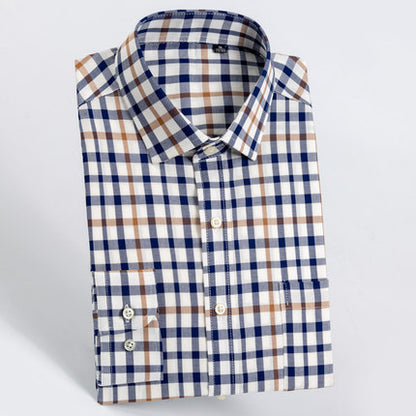 Importé - Chemise Hommes Pur Coton Carreaux Manches Longues