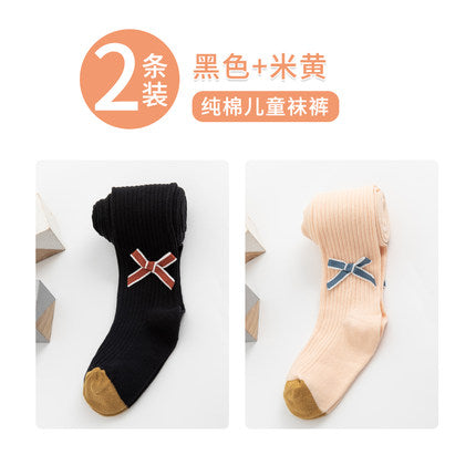 Importé - Lot de 1 & 2 Paires de Collant pour Bébé/Enfants 100% Coton