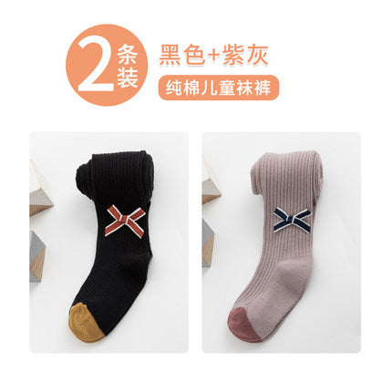 Importé - Lot de 1 & 2 Paires de Collant pour Bébé/Enfants 100% Coton