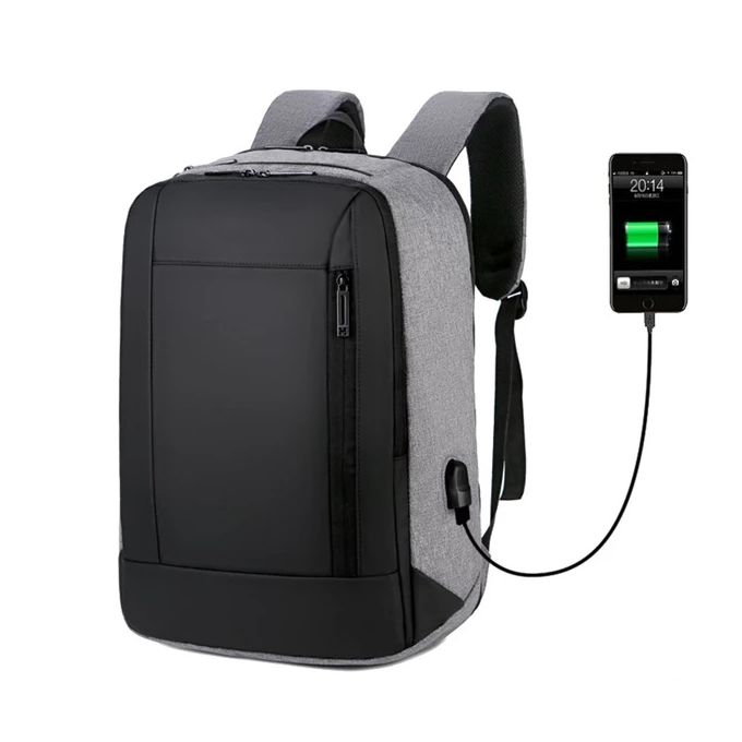 Sac à Dos Multi-usages Multifonction Etanche Avec Port De Charge USB -Gris/Noir
