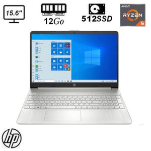 PC PORTABLE HP 15,6'' - 15S-EQ1149NF AMD RYZEN 5 - 12GO RAM / 512GO SSD - WINDOWS 11 - GARANTIE 6MOIS