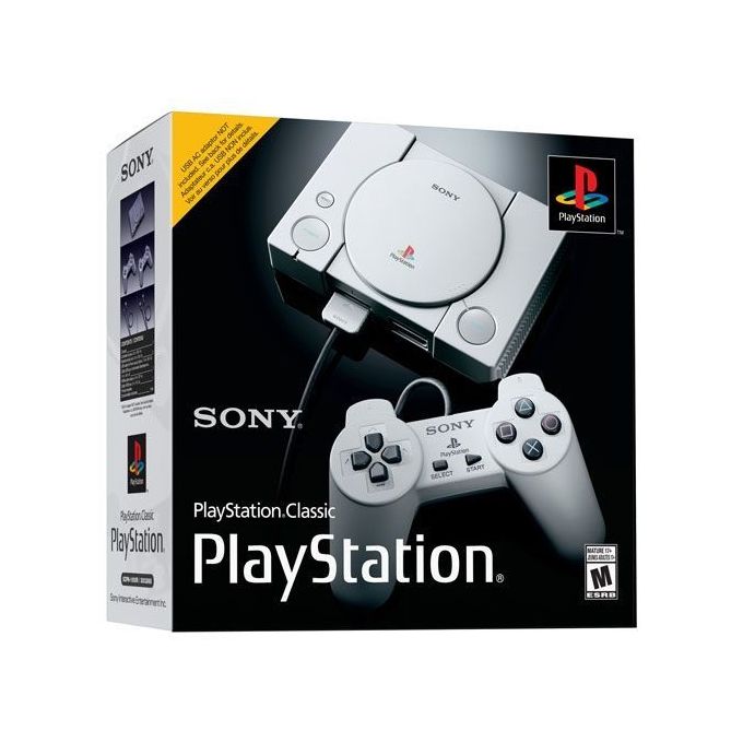 Sony Console Playstation Classique - 20 Jeux Incorporés - Deux Manettes - Gris
