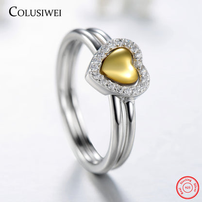 Importé -  Bague en Forme de Cœur Or Doré
